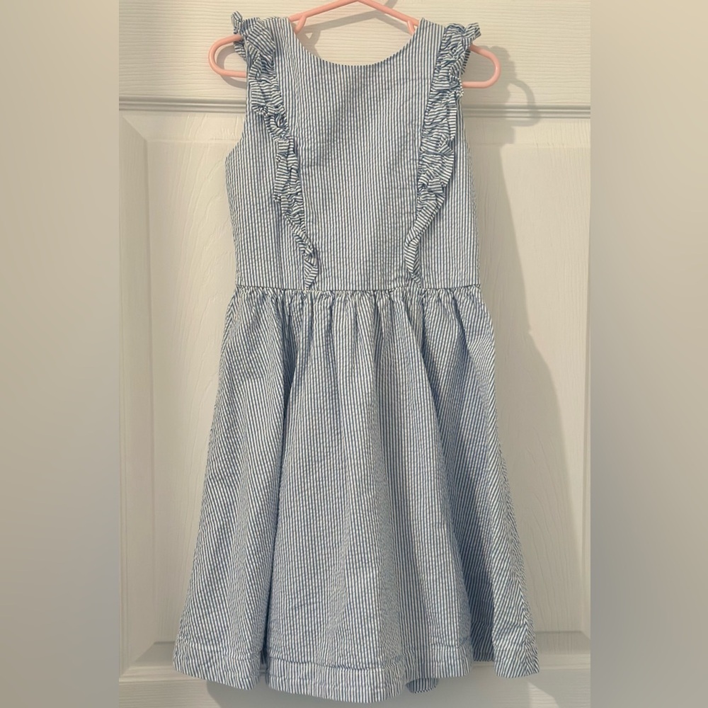 Blue & White Dress with Ruffles Hope & Henry